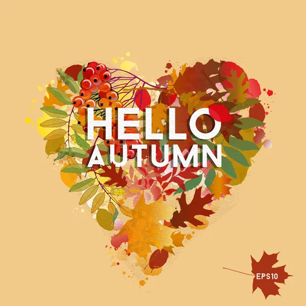 Hola fondo otoño — Vector de stock