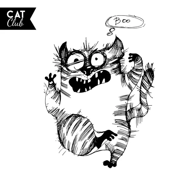 Děsivá kočka charakter — Stockový vektor