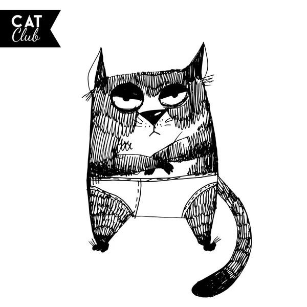 Croquis du caractère du chat — Image vectorielle