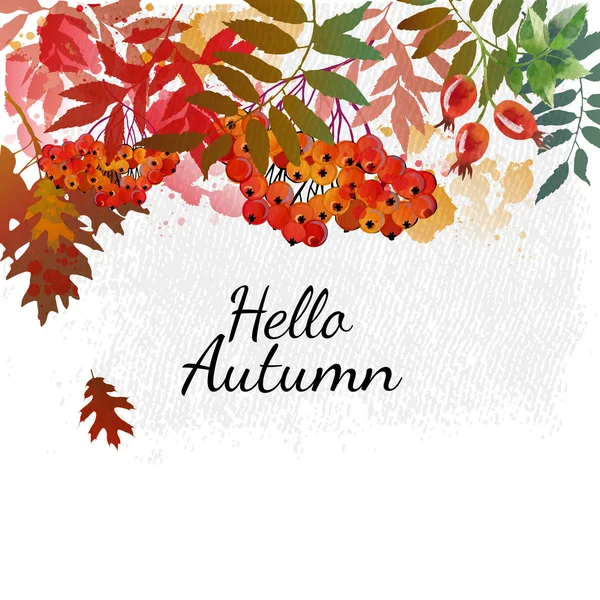 Hola otoño. Fondo de otoño — Vector de stock
