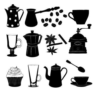 Siyah kahve simgeler