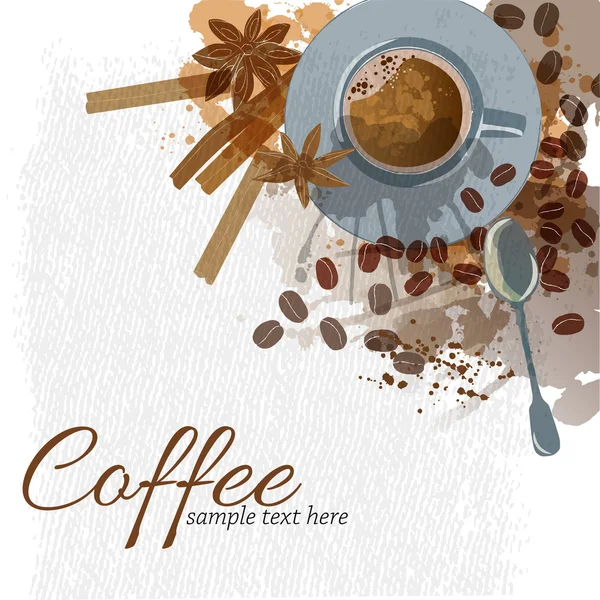 Watercolor background of coffee — Stock Vector