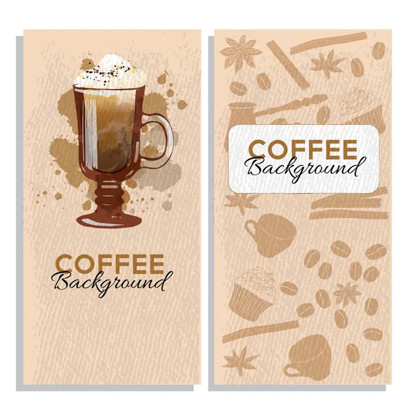 Aquarel koffie achtergrond — Stockvector