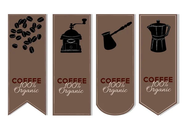 Vier koffie labels — Stockvector