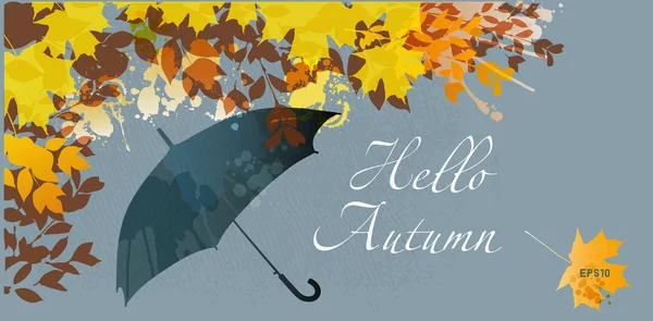 Höstens bakgrund med paraply — Stock vektor