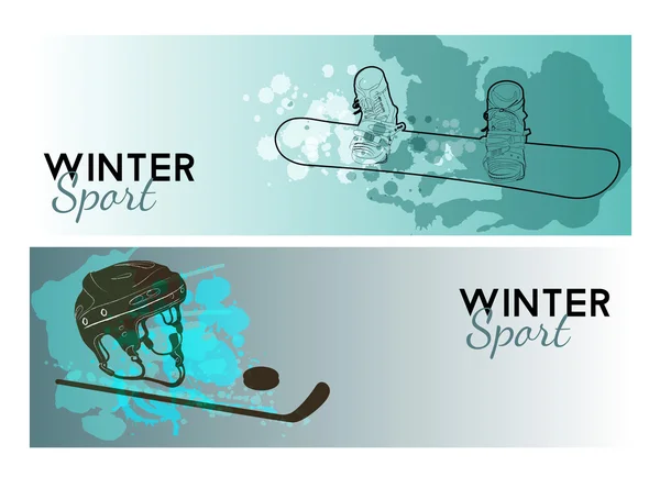 Zimní sportovní nápisy — Stockový vektor