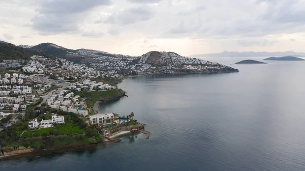 Bodrum, Türkiye 'nin muhteşem manzarasını yakalayan mükemmel, panoramik bir fotoğrafı..
