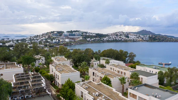 Bodrum, Türkiye 'nin muhteşem manzarasını yakalayan mükemmel, panoramik bir fotoğrafı..