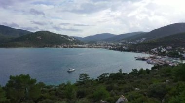 Türkiye 'nin Bodrum kentinde mükemmel bir deniz görüntüsü.