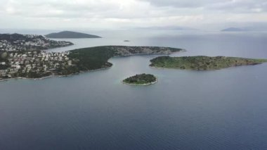 Türkiye 'nin Bodrum kentinde mükemmel bir deniz görüntüsü.