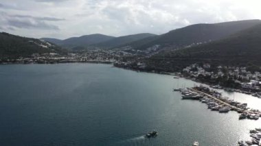 Türkiye 'nin Bodrum kentinde mükemmel bir deniz görüntüsü.