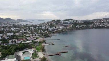 Türkiye 'nin Bodrum kentinde mükemmel bir deniz görüntüsü.
