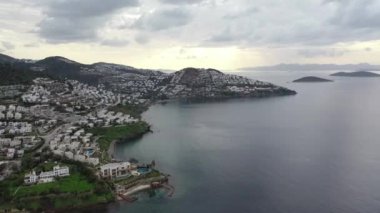 Türkiye 'nin Bodrum kentinde mükemmel bir deniz görüntüsü.