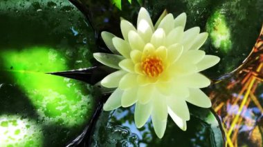 Nilüfer çiçeğinin muhteşem 4K görüntüsü gerçeğin ve kusursuz güzelliğin sembolü. Bu çiçek, tüm güzelliğini ve renklerini w 'nun ışıltısıyla birlikte gösterir.