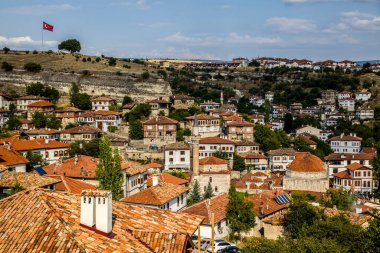 Karabuk 'un Safranbolu ilçesinin panoramik ve yüksek kaliteli manzarası. Türkiye 'nin en tarihi ve turistik yerlerinden biridir..