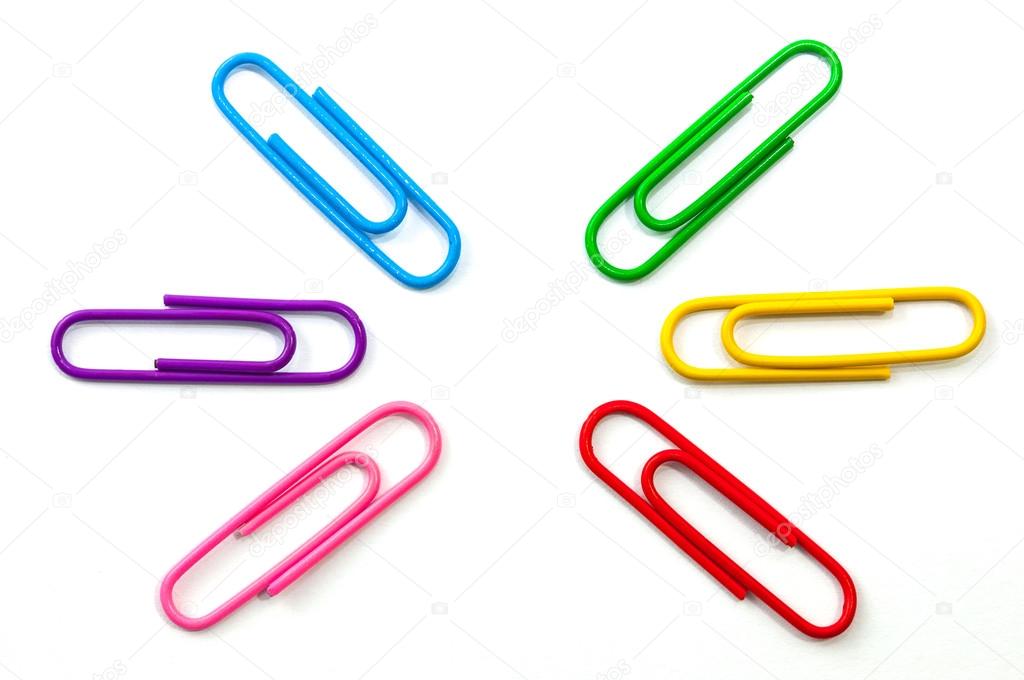 Clips complementary colors on a white background