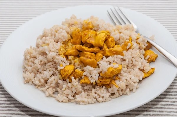 Rijst met kip curry — Stockfoto