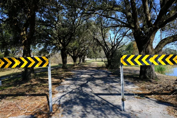 Este Beaver Park Lafayette Louisiana Eles Colocaram Bloqueio Estrada Para — Fotografia de Stock