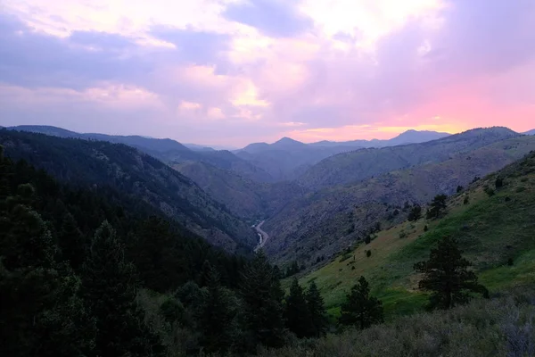 Indah Sunset Mountain View di Golden Colorado — Stok Foto