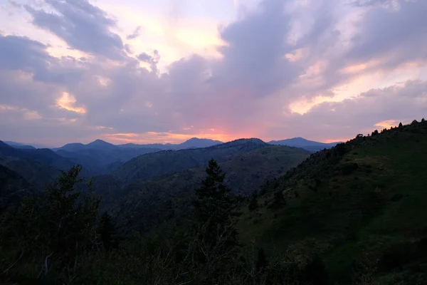 Indah Sunset Mountain View di Golden Colorado — Stok Foto