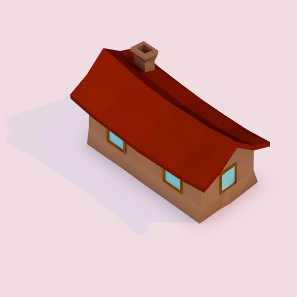 Lowpoly будинок — стокове фото