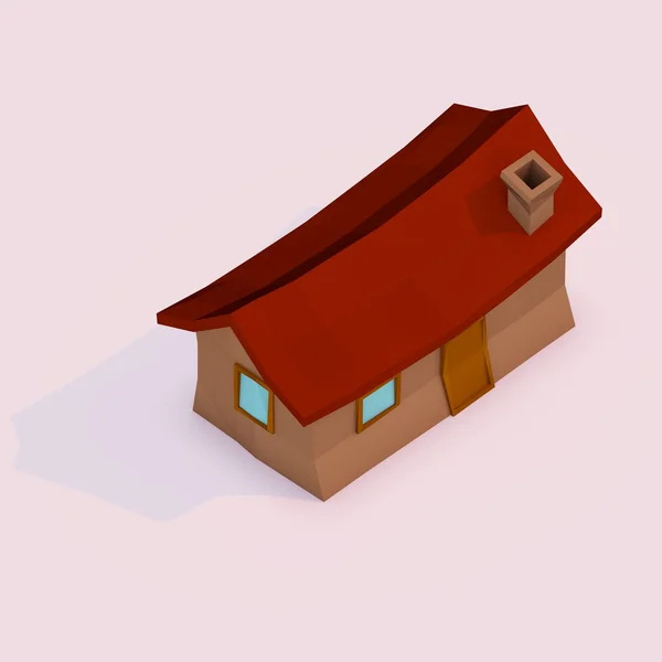 Lowpoly 的房子 — 图库照片