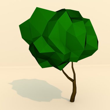 LowPoly tree clipart