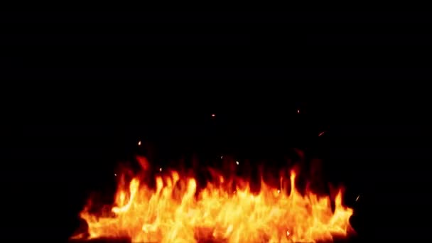 Oheň Začne Hořet Bílý Kouř Stoupá Alfa Kanálem Transparentní Pozadí — Stock video