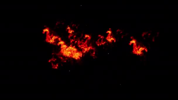Inferno Tört Vörös Tűz Láng Közepén Képernyő Tüzes Hatások Elszigetelt — Stock videók