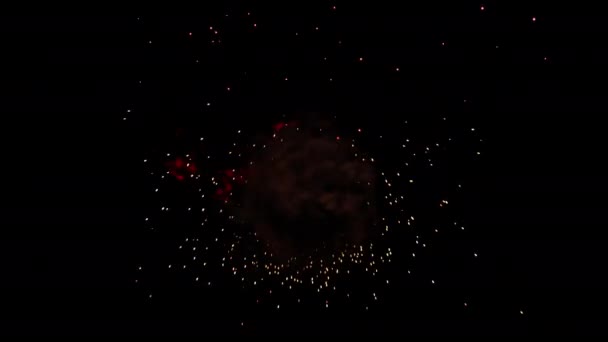 黒煙が花火効果でトップに上昇して画面の中央にインフェルノバースト赤い炎アルファチャンネルによって隔離された 透明な背景 ProresコーデックでQuicktime — ストック動画