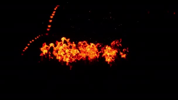 Inferno Σκάσει Κόκκινη Φλόγα Φωτιά Στο Κέντρο Της Οθόνης Πυροτεχνήματα — Αρχείο Βίντεο