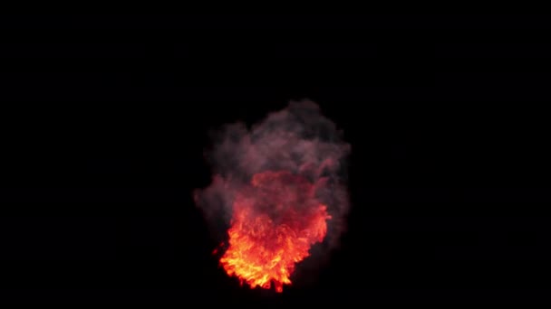 Nukleáris Robbanás Sűrű Szürke Füsttel Felfelé Izolált Alpha Csatorna Átlátszó — Stock videók
