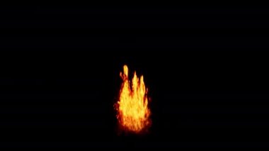 Alevlerin harmonisiyle gerçek bir yangının başlatılması alfa kanalı (şeffaf arkaplan) ile izole edilmiş 4K 30fps ProRes kodlayıcısı ile QuickTime