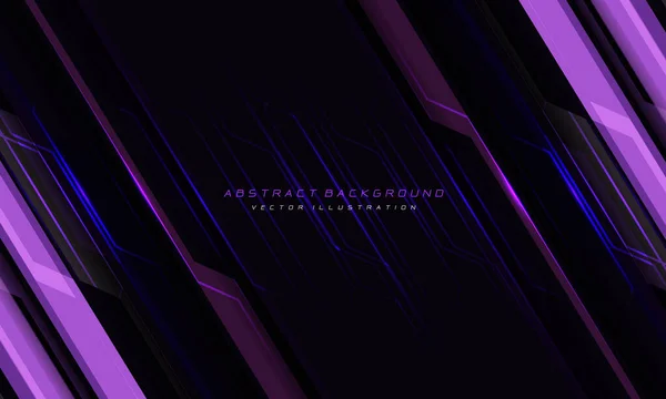 Абстрактная Фиолетовая Линия Киберсхема Слэш Черном Текстовом Дизайне — стоковый вектор