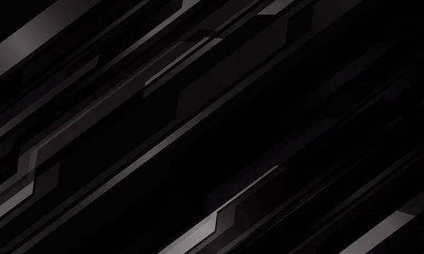 Siyah Tasarım Üzerine Soyut Koyu Gri Metalik Siber Desen Modern — Stok Vektör