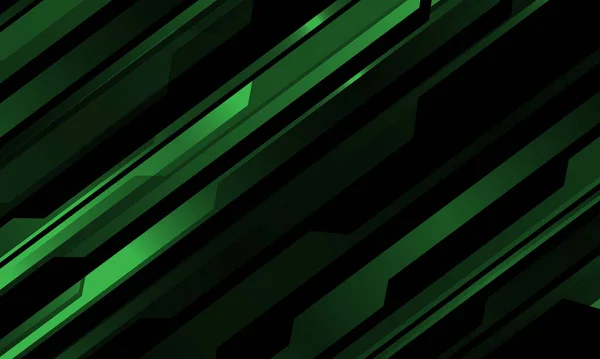 Abstract Groen Metallic Cyber Patroon Zwart Ontwerp Moderne Technologie Futuristische — Stockvector