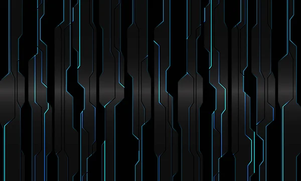 Gri Metalik Siyah Geometrik Siber Tasarım Üzerinde Soyut Mavi Işık — Stok Vektör