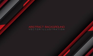 Soyut kırmızı gri siber geometrik / boş alan ve metin tasarımı modern fütüristik arkaplan çizimi.
