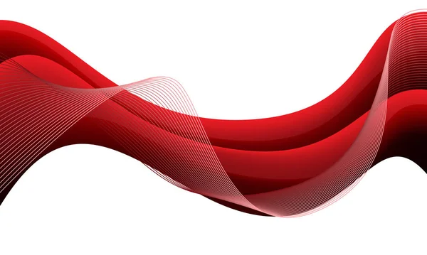 Абстрактная Кривая Красных Волн Белом Дизайне — стоковый вектор