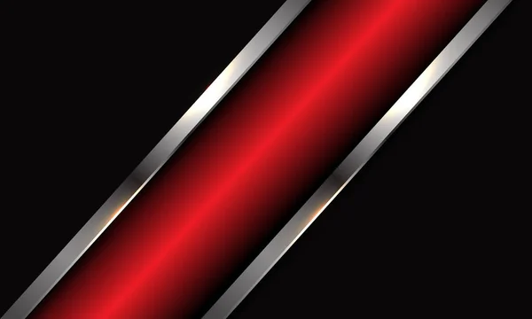 Abstrait Rouge Métallique Argenté Ligne Barre Oblique Sur Gris Foncé — Image vectorielle