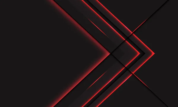 Абстрактна Червона Лінія Світла Неонова Стрілка Металева Напрямок Темно Сірому — стоковий вектор
