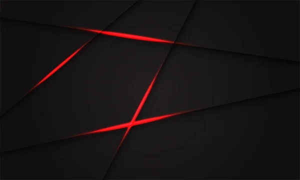 Astratto Luce Rossa Ombra Linea Trasversale Disegno Grigio Scuro Moderno — Vettoriale Stock