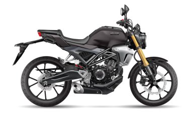 Beyaz arka plan ulaşım vektörü illüstrasyonunda gerçekçi motosiklet tasarımı.