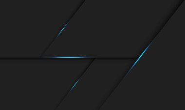 Koyu gri tasarım üzerinde soyut mavi ışık çizgisi gölgesi modern fütüristik teknoloji arkaplan çizimi.
