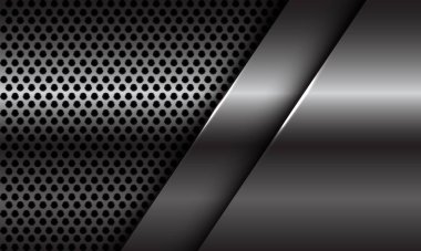 Çember ağ tasarımında soyut gümüş tabaka üst üste modern lüks fütüristik arka plan çizimi.