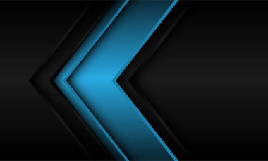 Koyu gri metalik tasarım üzerinde soyut mavi ok yönü modern fütürist arkaplan çizimi.