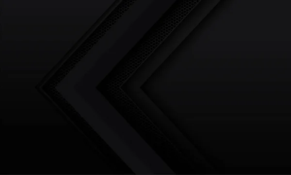 Abstrait Noir Flèche Géométrique Hexagone Mesh Ombre Métal Direction Conception — Image vectorielle
