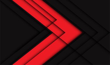 Soyut kırmızı gri ok geometrik çizgi gölge yönü modern fütüristik arkaplan çizimi tasarımı.