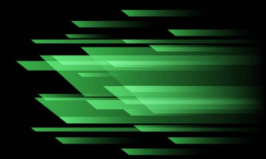 Siyah tasarım üzerinde soyut yeşil ışık geometrik hızı modern fütürist arkaplan çizimi.