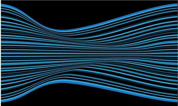 Abstrait Vague Vitesse Ligne Bleue Sur Fond Noir Illustration Vectorielle — Image vectorielle